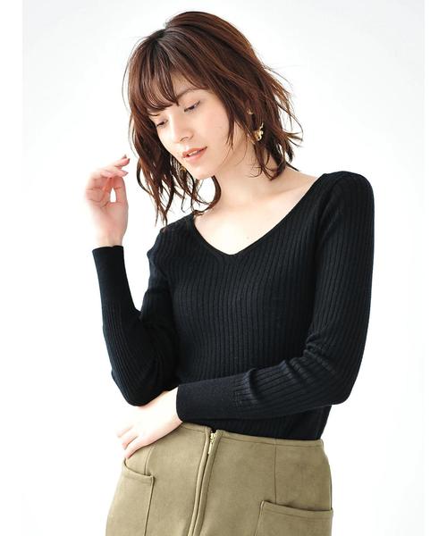 YECCA VECCA(イェッカヴェッカ)の「P.メリノウール2wayリブニット(ニット/セーター・レディース・ラベンダー/アイボリー/杢グレー/ブラック/ブラウン/イエロー・FREE)」の20枚目の写真