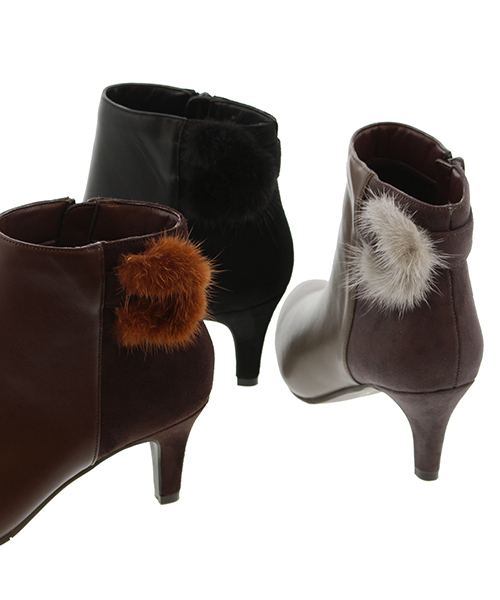 JELLY BEANS（ジェリービーンズ）の「ファーバックルショートブーツ(204-2324)JELLY BEANS(ジェリービーンズ)（ブーツ・レディース・ブラック/ダークブラウン/グレイッシュベージュ・LL/S/M/L）」の11枚目の写真