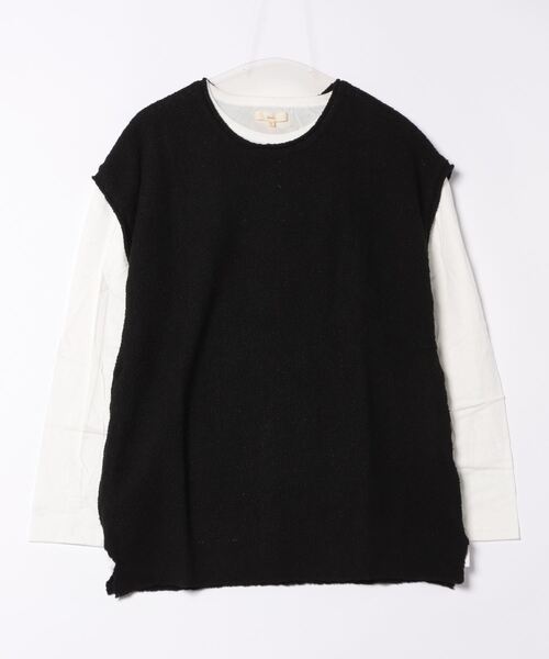 Revo.(レボ)の「【Revo.】ニットベスト × I.S Tee リアルレイヤード/リアルレイヤードTシャツ/メンズ(Tシャツ/カットソー・メンズ・ブラック/ネイビー/ピンク・M/L)」の2枚目の写真
