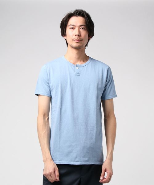 EEL（イール）の「EEL / イール 別注 陶器ボタンのヘンリー（Tシャツ/カットソー・メンズ・ホワイト/グレー/サックスブルー・M/L/XL/XS）」の15枚目の写真