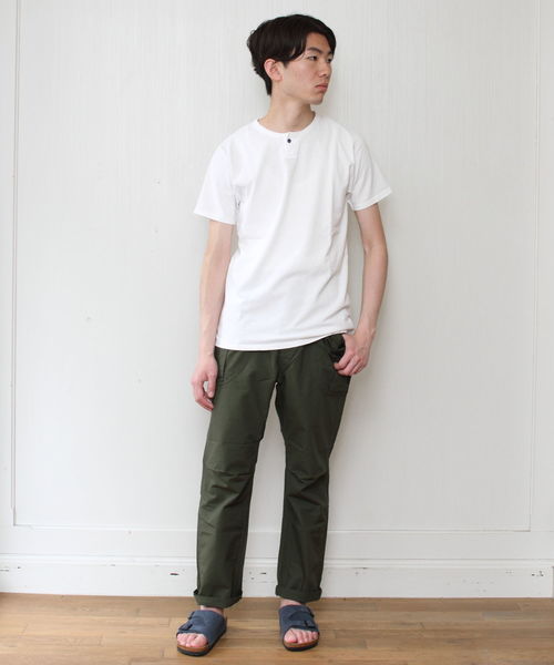 EEL（イール）の「EEL / イール 別注 陶器ボタンのヘンリー（Tシャツ/カットソー・メンズ・ホワイト/グレー/サックスブルー・M/L/XL/XS）」の14枚目の写真