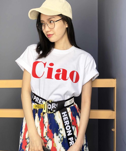 PICCIN（ピッチン）の「CiaoロゴフロッキーTシャツ（Tシャツ