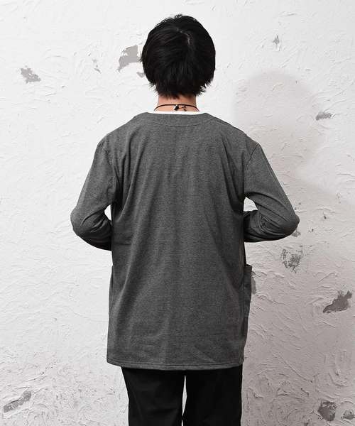 MinoriTY（マイノリティ）の「2枚セット/ロングカーデ+Tシャツ/アンサンブル（カーディガン/ボレロ・メンズ・ブラック/ブラック系その他/グレー系その他/チャコール・M/L）」の9枚目の写真