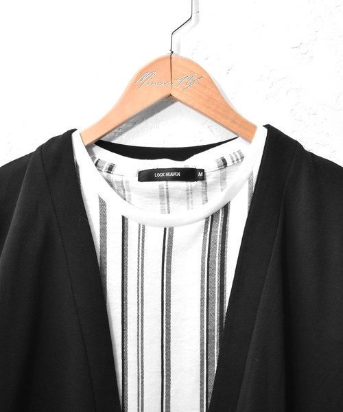 MinoriTY（マイノリティ）の「2枚セット/ロングカーデ+Tシャツ/アンサンブル（カーディガン/ボレロ・メンズ・ブラック/ブラック系その他/グレー系その他/チャコール・M/L）」の16枚目の写真