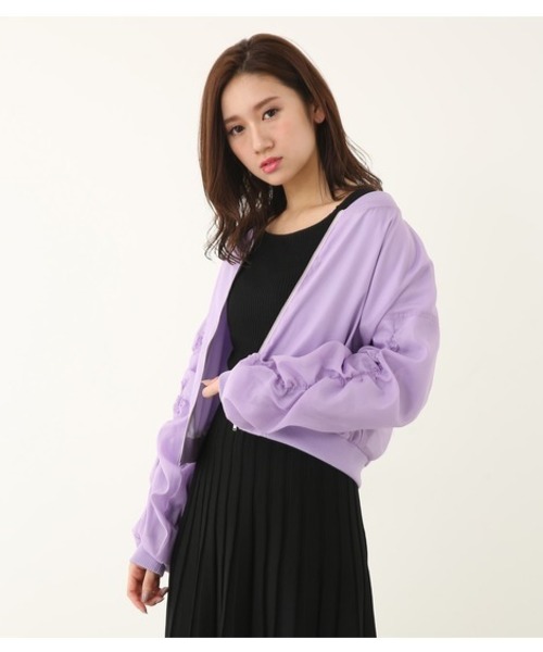 rienda（リエンダ）の「オーガンジー ボリュームブルゾン