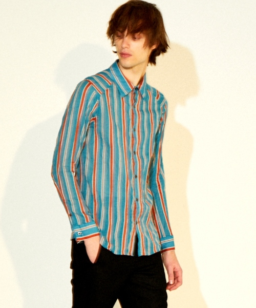 OURET(オーレット)の「テンセルサテンストライプ レギュラーカラー肩ヨークシャツ(シャツ/ブラウス・メンズ・ベージュ/ブルー/ネイビー・1/2/3)」の13枚目の写真