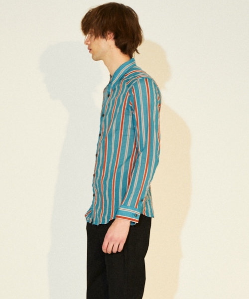 OURET(オーレット)の「テンセルサテンストライプ レギュラーカラー肩ヨークシャツ(シャツ/ブラウス・メンズ・ベージュ/ブルー/ネイビー・1/2/3)」の17枚目の写真