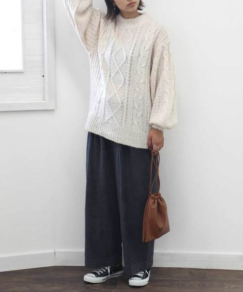 classicalelf（クラシカルエルフ）の「ケーブルニットプルオーバーニット（ニット/セーター・レディース・チャコールグレー/ベージュ/モカ/ライトベージュ・MEDIUM/LARGE）」の20枚目の写真