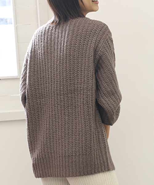 classicalelf（クラシカルエルフ）の「ケーブルニットプルオーバーニット（ニット/セーター・レディース・チャコールグレー/ベージュ/モカ/ライトベージュ・MEDIUM/LARGE）」の7枚目の写真