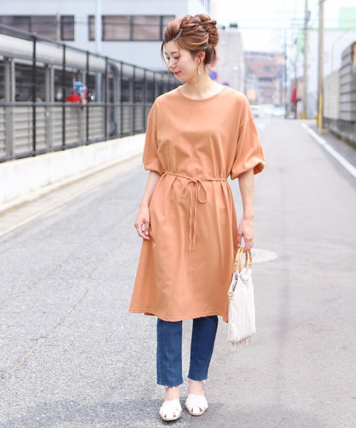 Reca レカ の ウエスト紐付きスリット入り袖バルーンワンピース ワンピース Wear