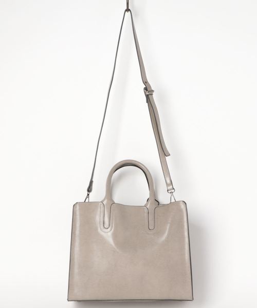 STYLEBLOCK（スタイルブロック）の「PUレザー2WAYショルダーバック（ショルダーバッグ・レディース・ブラック/ネイビー/ブラウン/グレー/ピンク/グリーン/ワインレッド/ブラウン系その他・FREE）」の3枚目の写真