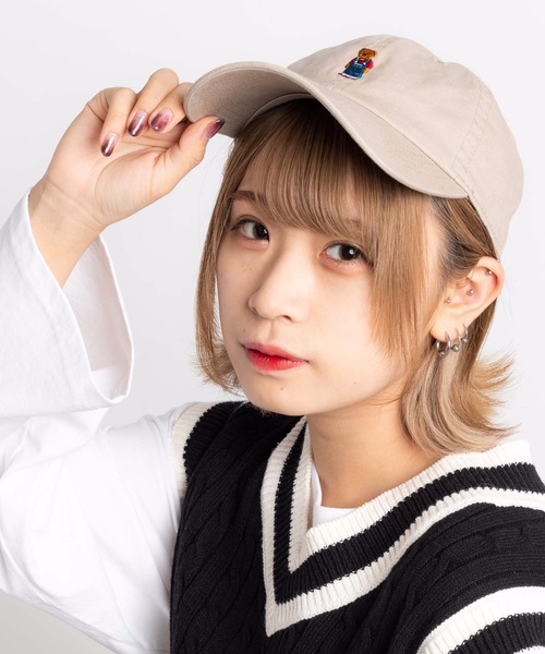 WEGO（ウィゴー）の「WEGO/ベア刺繍LowCap（キャップ・メンズ・ブラック/ダークグリーン/ネイビー/ダークベージュ/ベージュ・FREE）」の8枚目の写真