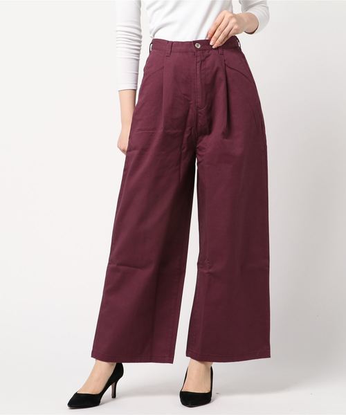 STYLEBLOCK(スタイルブロック)の「ツイルハイウエストワイドパンツ(その他パンツ・レディース・ブラック/ベージュ/パープル/ブラウン/カーキ・M)」の1枚目の写真