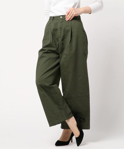 STYLEBLOCK(スタイルブロック)の「ツイルハイウエストワイドパンツ(その他パンツ・レディース・ブラック/ベージュ/パープル/ブラウン/カーキ・M)」の5枚目の写真