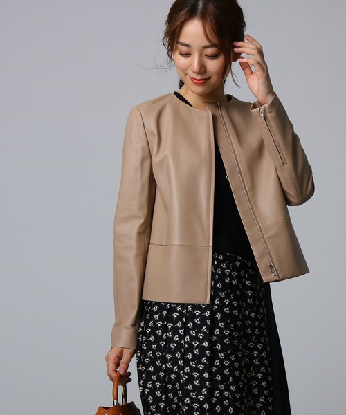 セール ジャケット アウター ノーカラーレザーブルゾン ブルゾン ブルゾン Untitled アンタイトル のブルゾン ノーカラーレザーブルゾン 153 19 02 をセール価格で購入できます Untitled Untitled アンタイトル のファッション 販売販促