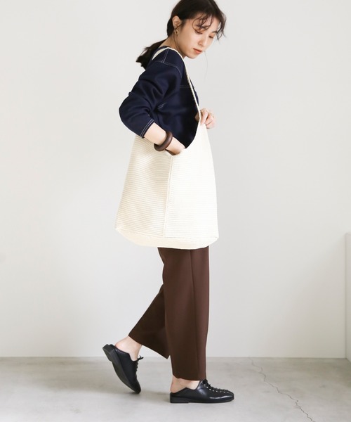 select MOCA(セレクトモカ)の「ガーター編みニットバッグ/センターデザインワンハンドルバッグ(ショルダーバッグ・レディース・ベージュ/オレンジ/アイボリー・FREE)」の10枚目の写真