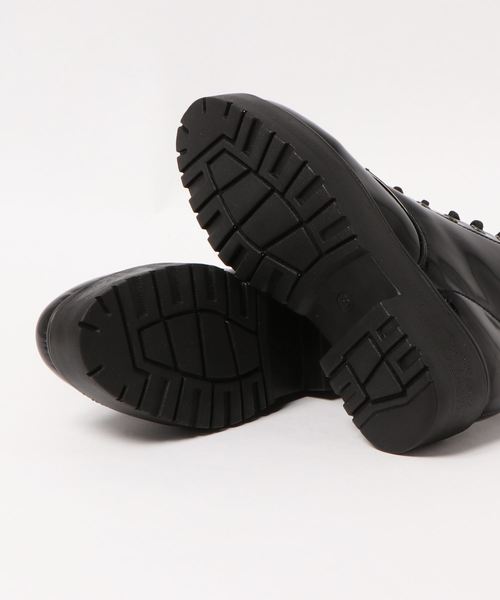 R&E（アールアンドイー）の「【wee willie】厚底ラバーソールレースアップショートブーツ（ブーツ・レディース・ブラック/ブラック系その他・M/L/LL/S）」の5枚目の写真