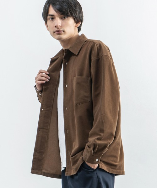 Rocky Monroe（ロッキーモンロー）の「コーデュロイ オーバーサイズ シャツ（シャツ/ブラウス・メンズ・ブラック/ベージュ/ブラウン/ブラウン系その他/ブラウン系その他2/ブラウン系その他3・M/L/XL）」の17枚目の写真