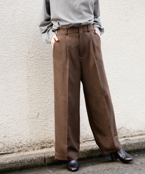 LOWRYS FARM（ローリーズファーム）の「ウールライクスラックスパンツ　857366（スラックス・レディース・ダークブラウン/イエロー/ブラウン/ホワイト系その他・MEDIUM/LARGE）」の3枚目の写真