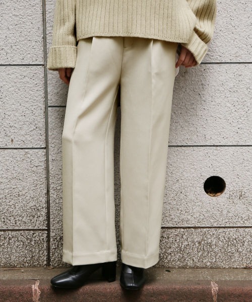 LOWRYS FARM（ローリーズファーム）の「ウールライクスラックスパンツ　857366（スラックス・レディース・ダークブラウン/イエロー/ブラウン/ホワイト系その他・MEDIUM/LARGE）」の2枚目の写真