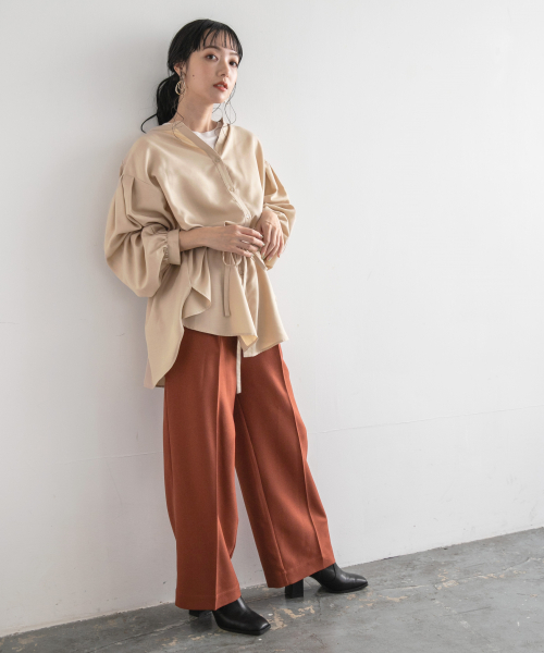 LOWRYS FARM（ローリーズファーム）の「ウールライクスラックスパンツ　857366（スラックス・レディース・ダークブラウン/イエロー/ブラウン/ホワイト系その他・MEDIUM/LARGE）」の8枚目の写真