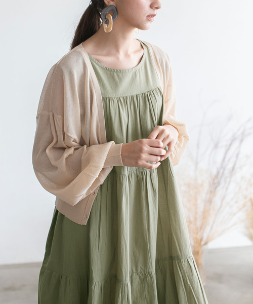 rectangle（レクタングル）の「コットンティアードロングワンピース（ワンピース・レディース・ブラック/ベージュ/オリーブ・MEDIUM/LARGE）」の10枚目の写真