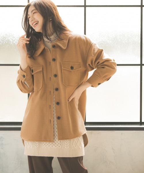 GLOBAL WORK（グローバルワーク）の「CPOブルゾン/859085（ブルゾン・レディース・グレー系その他/ベージュ系その他3/ダークブラウン/チャコールグレー・FREE）」の4枚目の写真