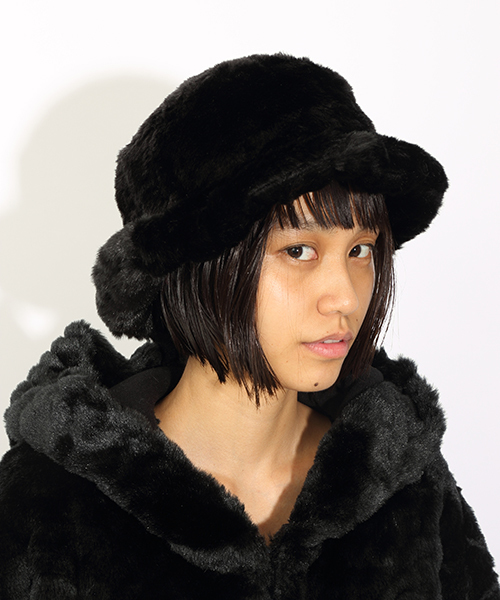 i（アイ）の「ファーハット（ハット・レディース・ブラック/ホワイト・FREE）」の3枚目の写真