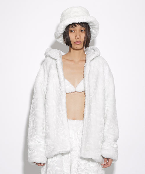 i（アイ）の「ファーハット（ハット・レディース・ブラック/ホワイト・FREE）」の4枚目の写真