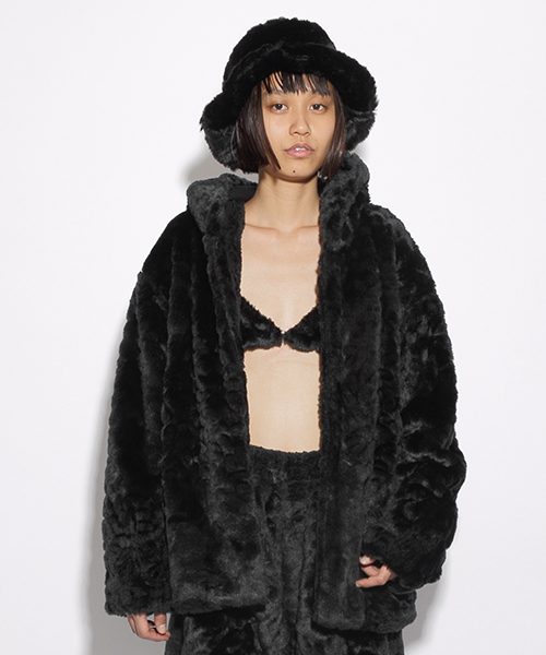 i（アイ）の「ファーハット（ハット・レディース・ブラック/ホワイト・FREE）」の5枚目の写真