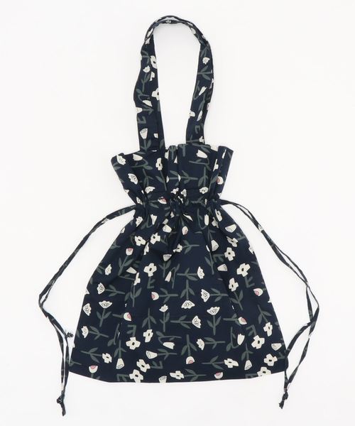 POU DOU DOU（プードゥドゥ）の「フラワープリント巾着バッグ（トートバッグ・レディース・ダークグレー/ネイビー・8）」の11枚目の写真
