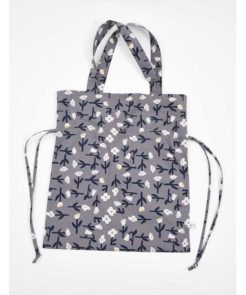 POU DOU DOU（プードゥドゥ）の「フラワープリント巾着バッグ（トートバッグ・レディース・ダークグレー/ネイビー・8）」の6枚目の写真