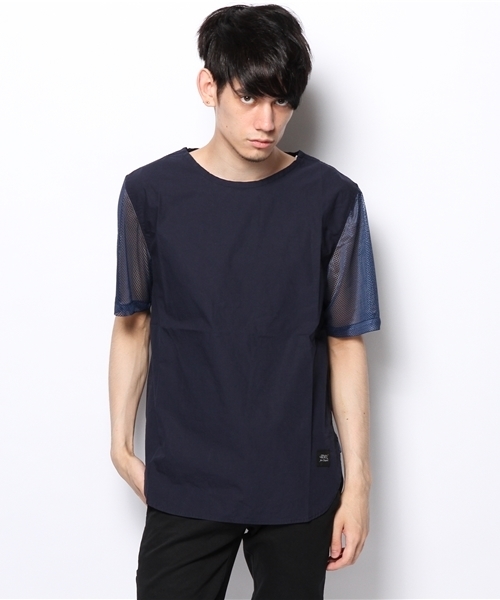 CIAOPANIC（チャオパニック）の「【Ciaopanic】TWC袖メッシュSS（シャツ/ブラウス・メンズ・ネイビー/ホワイト・MEDIUM/LARGE）」の2枚目の写真