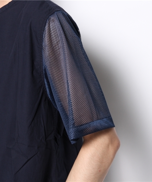 CIAOPANIC（チャオパニック）の「【Ciaopanic】TWC袖メッシュSS（シャツ/ブラウス・メンズ・ネイビー/ホワイト・MEDIUM/LARGE）」の7枚目の写真