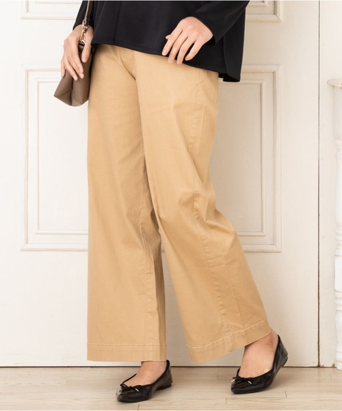 Charli チャーリー コットンレーヨンワイドパンツ