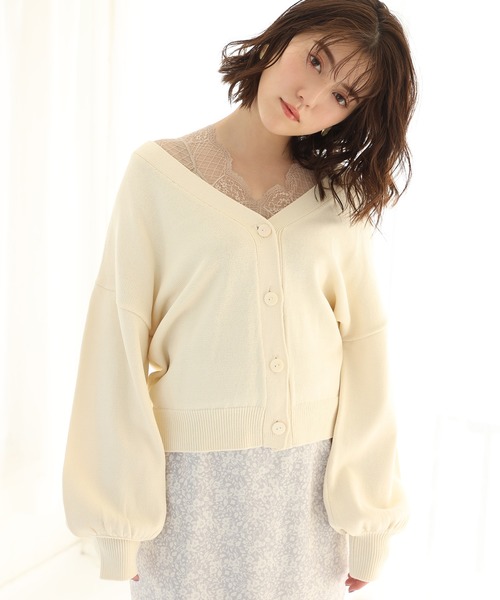 one after another NICE CLAUP（ワンアフターアナザーナイスクラップ）の「前後2Way カーディガン（カーディガン/ボレロ・レディース・ブラック/パープル/カーキ/アイボリー/ピンクベージュ・FREE）」の22枚目の写真