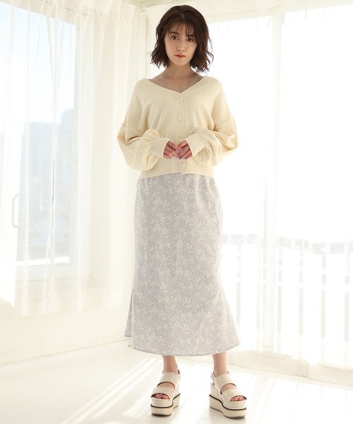 one after another NICE CLAUP（ワンアフターアナザーナイスクラップ）の「前後2Way カーディガン（カーディガン/ボレロ・レディース・ブラック/パープル/カーキ/アイボリー/ピンクベージュ・FREE）」の9枚目の写真