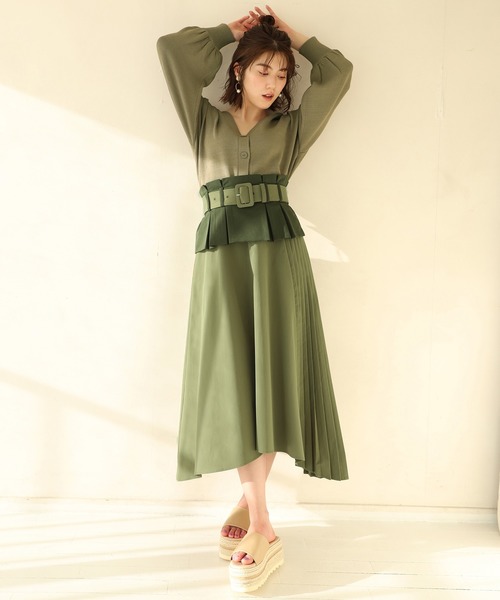 one after another NICE CLAUP（ワンアフターアナザーナイスクラップ）の「前後2Way カーディガン（カーディガン/ボレロ・レディース・ブラック/パープル/カーキ/アイボリー/ピンクベージュ・FREE）」の11枚目の写真