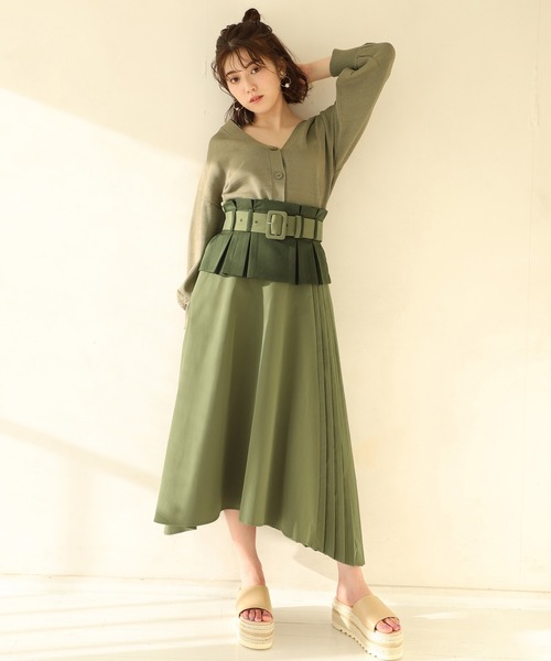 one after another NICE CLAUP（ワンアフターアナザーナイスクラップ）の「前後2Way カーディガン（カーディガン/ボレロ・レディース・ブラック/パープル/カーキ/アイボリー/ピンクベージュ・FREE）」の21枚目の写真