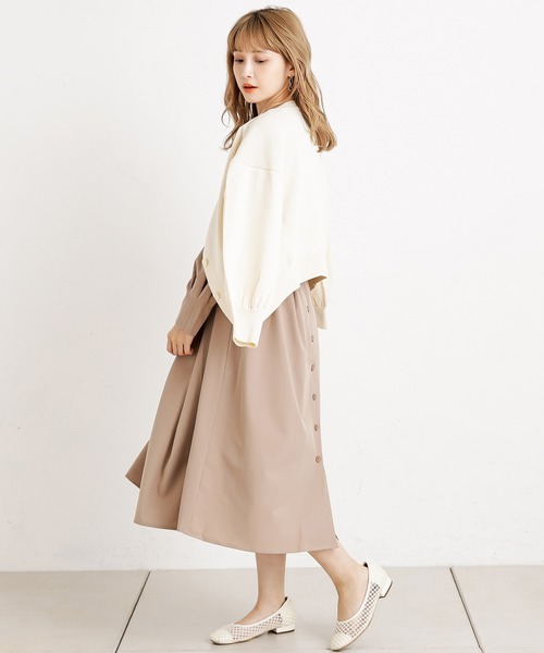 one after another NICE CLAUP（ワンアフターアナザーナイスクラップ）の「前後2Way カーディガン（カーディガン/ボレロ・レディース・ブラック/パープル/カーキ/アイボリー/ピンクベージュ・FREE）」の16枚目の写真