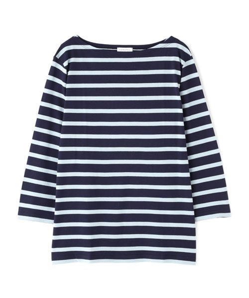 SUNSPEL(サンスペル)の「SUNSPEL / WOMEN’S Q82 STRIPE(Tシャツ/カットソー・レディース・ネイビー・1/2/3)」の1枚目の写真