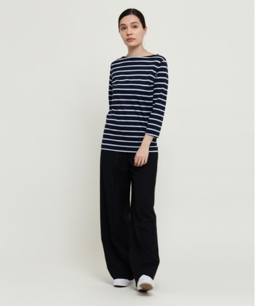 SUNSPEL(サンスペル)の「SUNSPEL / WOMEN’S Q82 STRIPE(Tシャツ/カットソー・レディース・ネイビー・1/2/3)」の5枚目の写真
