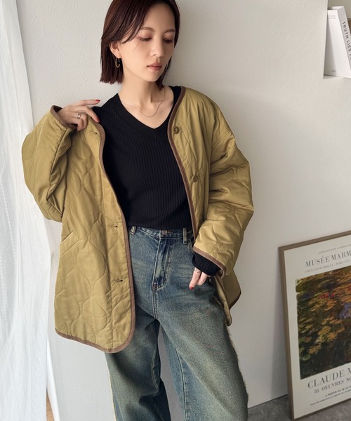 新品未使用　ノーカラーLLBean　キルティングライトジャケット キルティングジャケット ジャケット ライトアウター