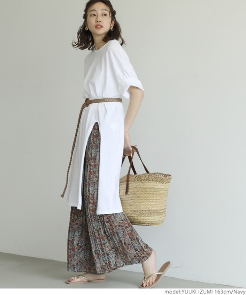 coca(coca)(コカ)の「エスニック柄プリーツワイドパンツ(その他パンツ・レディース・ネイビー/オレンジ・ONE SIZE)」の11枚目の写真