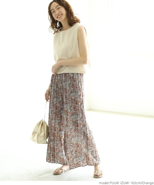 coca(coca)(コカ)の「エスニック柄プリーツワイドパンツ(その他パンツ・レディース・ネイビー/オレンジ・ONE SIZE)」の8枚目の写真