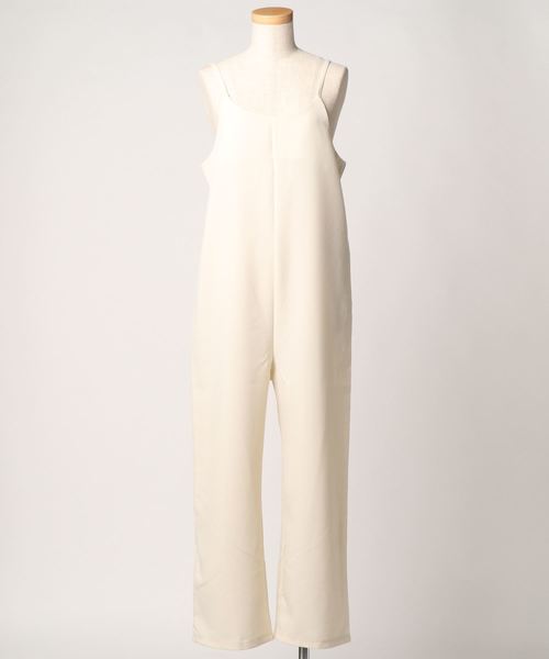 DouDou（ドゥドゥ）の「シアーチュニック＋サロペットSET（ワンピース・レディース・ブラック/オフホワイト・FREE）」の4枚目の写真