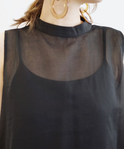 DouDou（ドゥドゥ）の「シアーチュニック＋サロペットSET（ワンピース・レディース・ブラック/オフホワイト・FREE）」の15枚目の写真