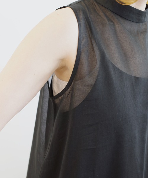 DouDou（ドゥドゥ）の「シアーチュニック＋サロペットSET（ワンピース・レディース・ブラック/オフホワイト・FREE）」の13枚目の写真