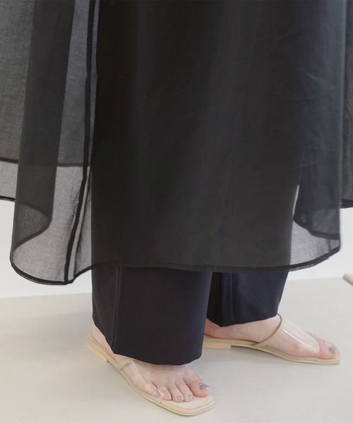 DouDou（ドゥドゥ）の「シアーチュニック＋サロペットSET（ワンピース・レディース・ブラック/オフホワイト・FREE）」の12枚目の写真