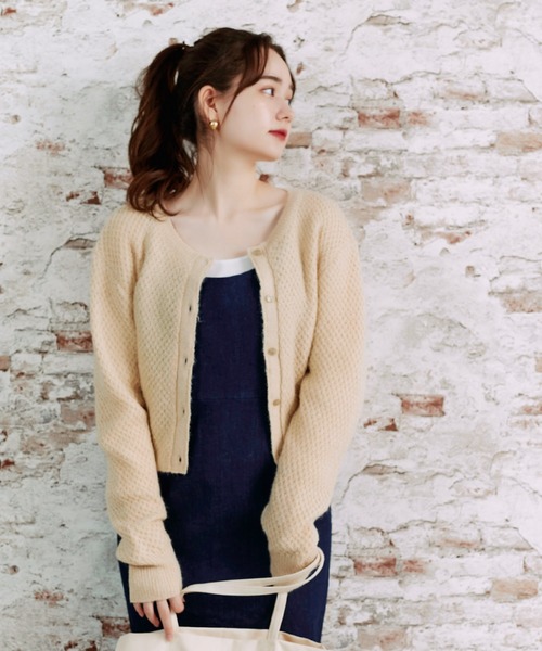 mimi toujours（ミミトゥジュール）の「ニット ショート カーディガン  